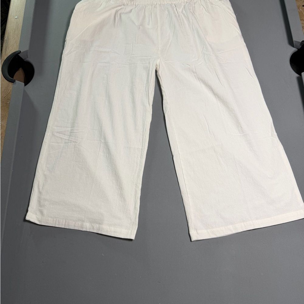 Ecupper White cotton Pants